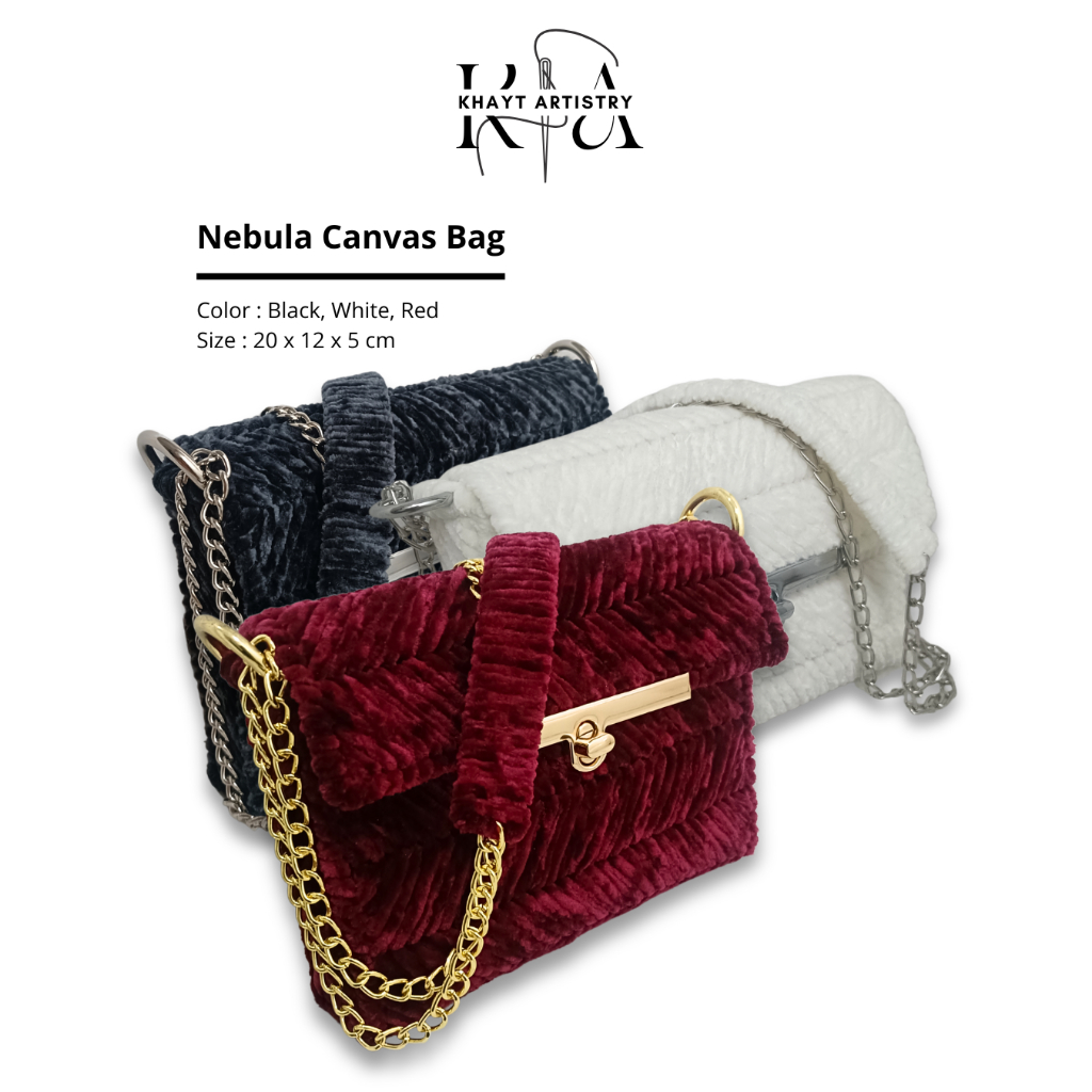 Nebula Canvas Bag | Tas Plastic Canvas Handmade | Handmade Crochet and Canvas Bag