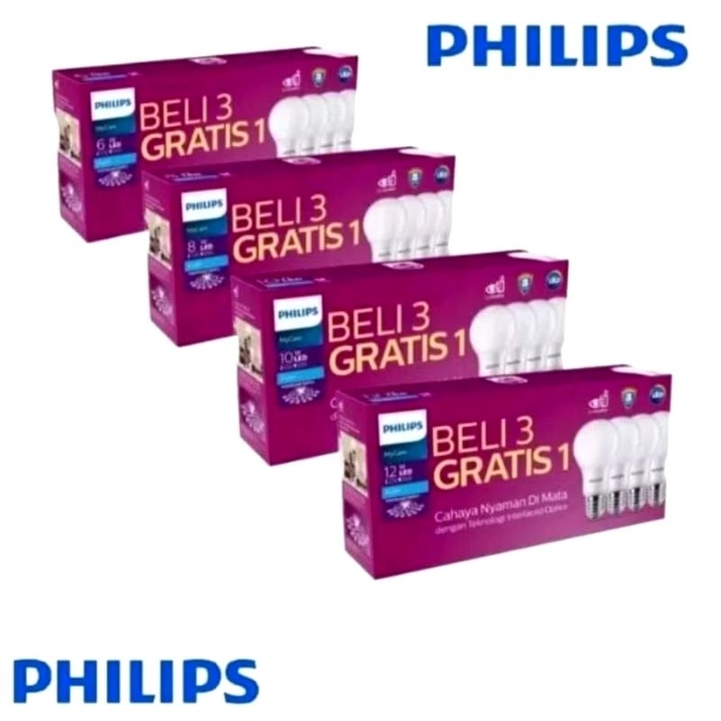 LAMPU LED PHILIPS 12 WATT BELI 3 GRATIS 1 (SATU) PUTIH