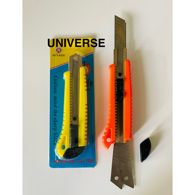 

Grosir (12 pcs) Cutter Pisau Besar 18 MM Isi 3 pisau Cutter / Pisau Pemotong kertas / Knife Utility Auto Lock Multifungsi