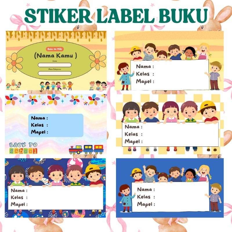 

[STICKER LABEL NAMA ] 30pcs LABEL BUKU PELAJARAN