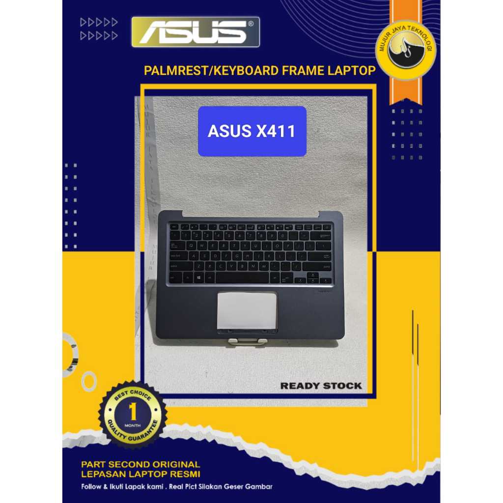 Palmrest Casing Keyboard Frame Top Case Asus Vivobook X411QA X411 A411 A411U A411UF Original Mulus