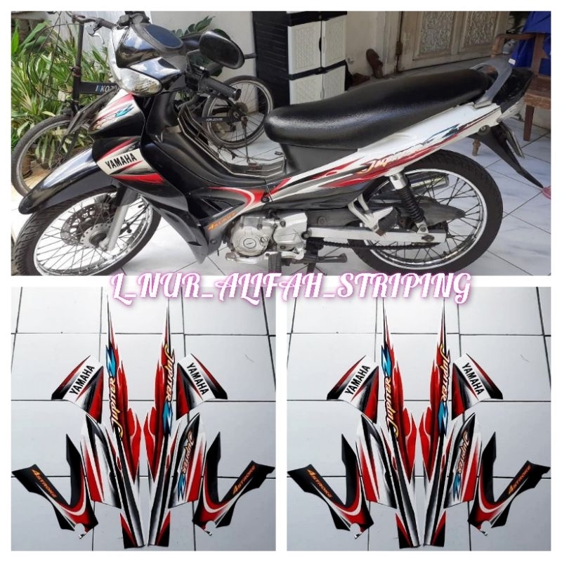 Stiker Striping Lis Les Body Motor BERKUALITAS Yamaha Jupiter Z 2005 Warna Putih Hitam