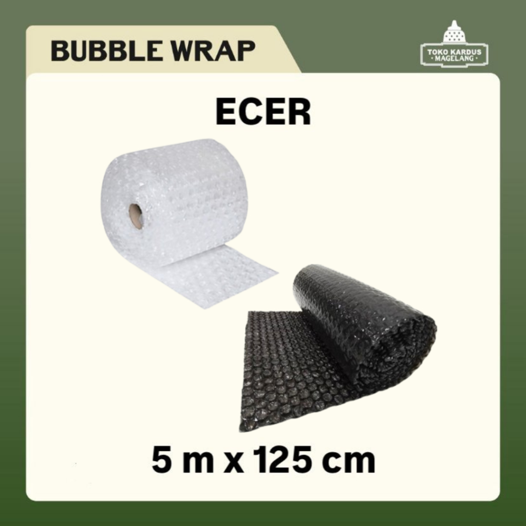 

BUBBLE WRAP ROLL BUBBLEWRAP WRAPPING ECERAN METERAN MAGELANG PUTIH HITAM PACKING PAKET 5 METER X 125 CM MAGELANG JAWA TENGAH