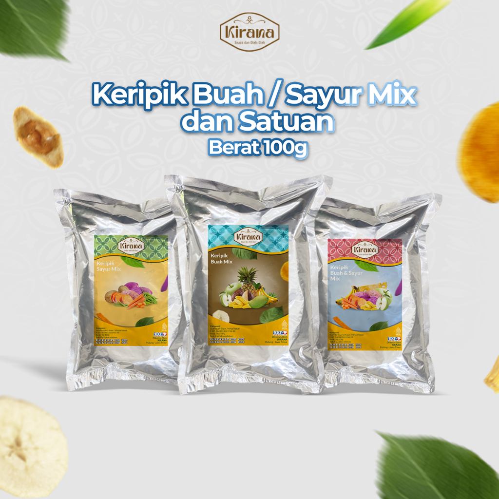

Kirana Snack - Keripik Buah Mix/ Sayur Mix/ Buah & Sayur Mix 100 gram