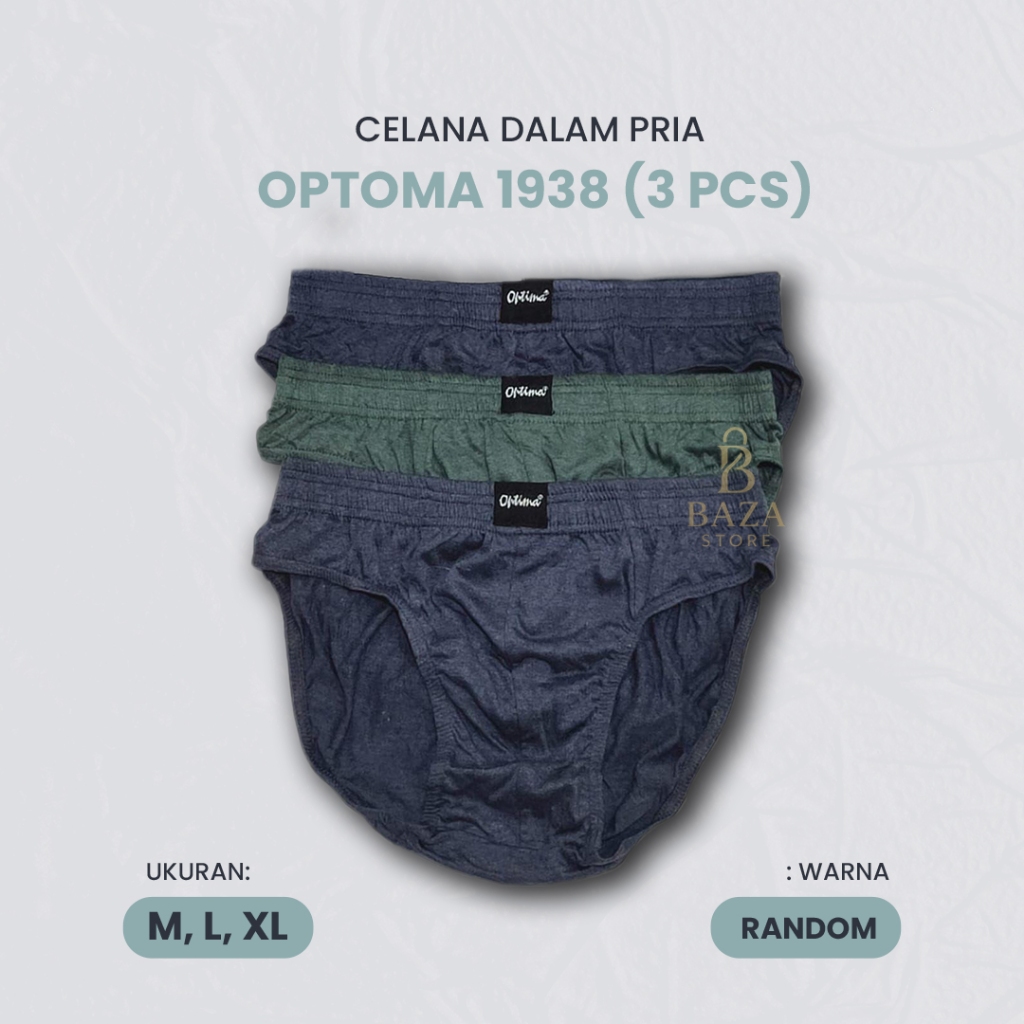Celana Dalam Pria Optima Kode 1938 (3 pcs) CD Pria Dewasa Ukuran M L XL