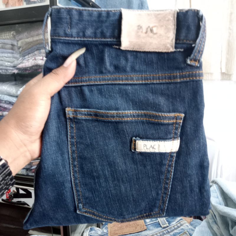 skinny plac celana jeans cowok original
