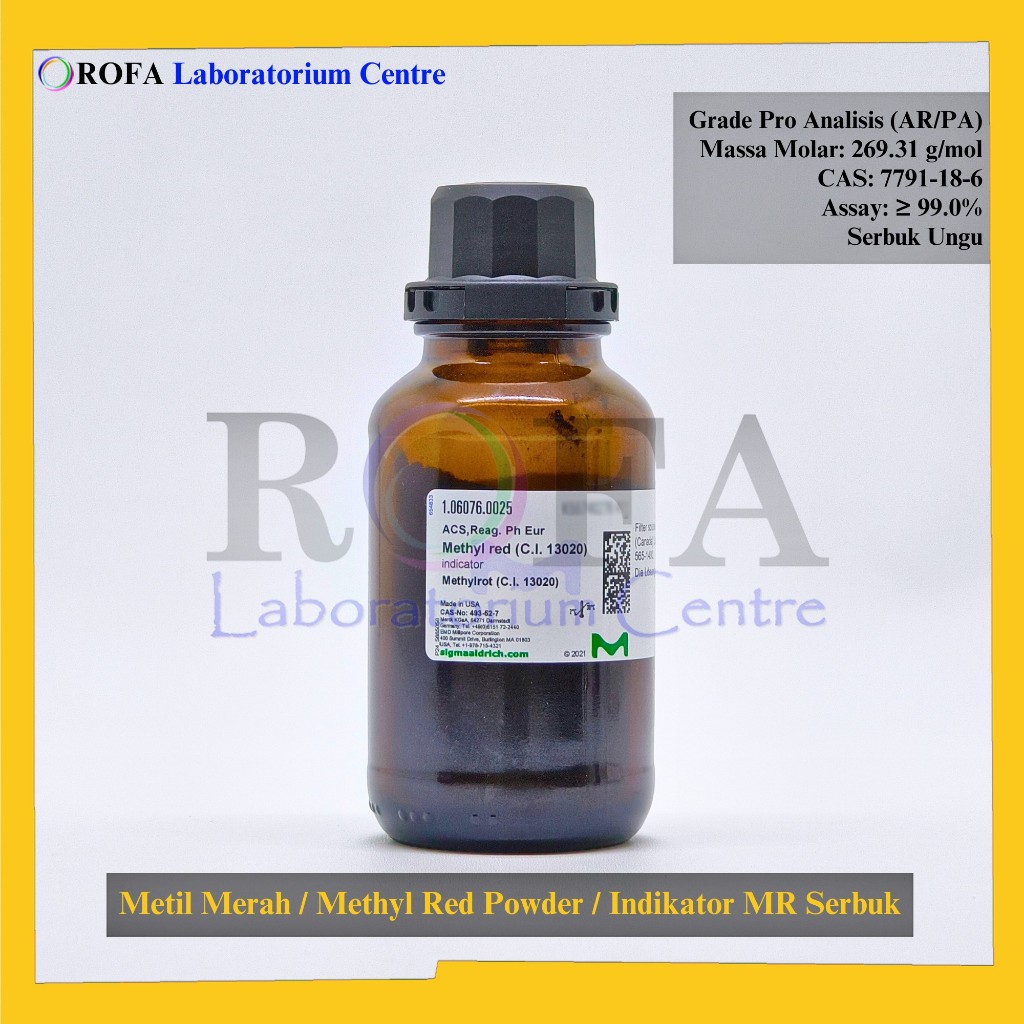 Metil Merah / Methyl Red Powder / Indikator MR Serbuk Pro Analisis 25 Gram