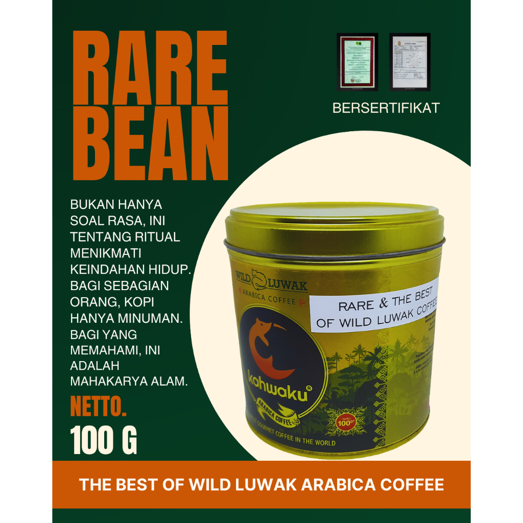 

Kopi Luwak Liar Premium 100g – Arabica Rare Bean Limited & Terbaik dari Alam Sumatra | Stok Terbatas