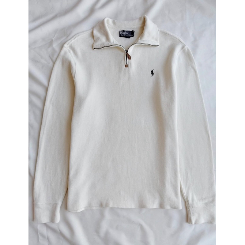 Half zip up polo sweater polo ties atasan polo berkerah