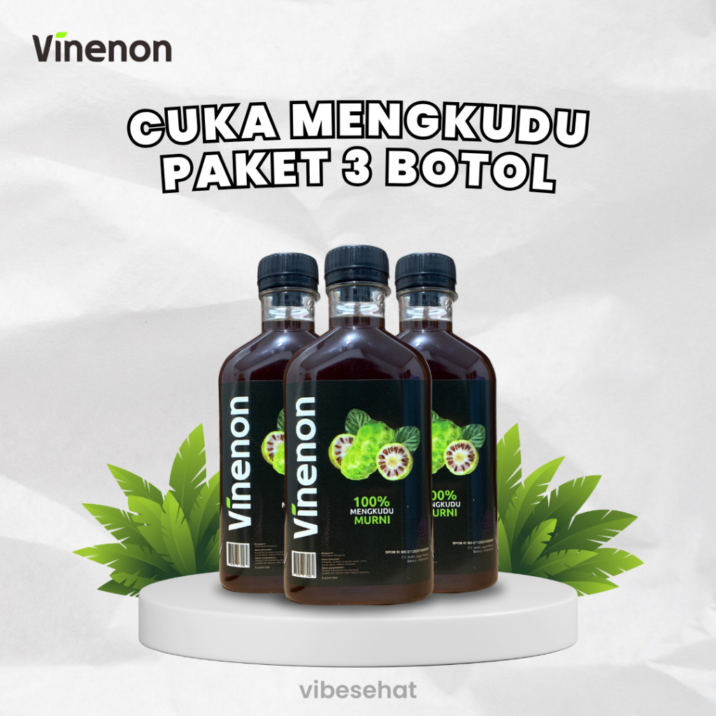 

Paket 3 Botol Vinenon Cuka Mengkudu – Formula Ampuh Hancurkan Batu Ginjal & Asam Urat