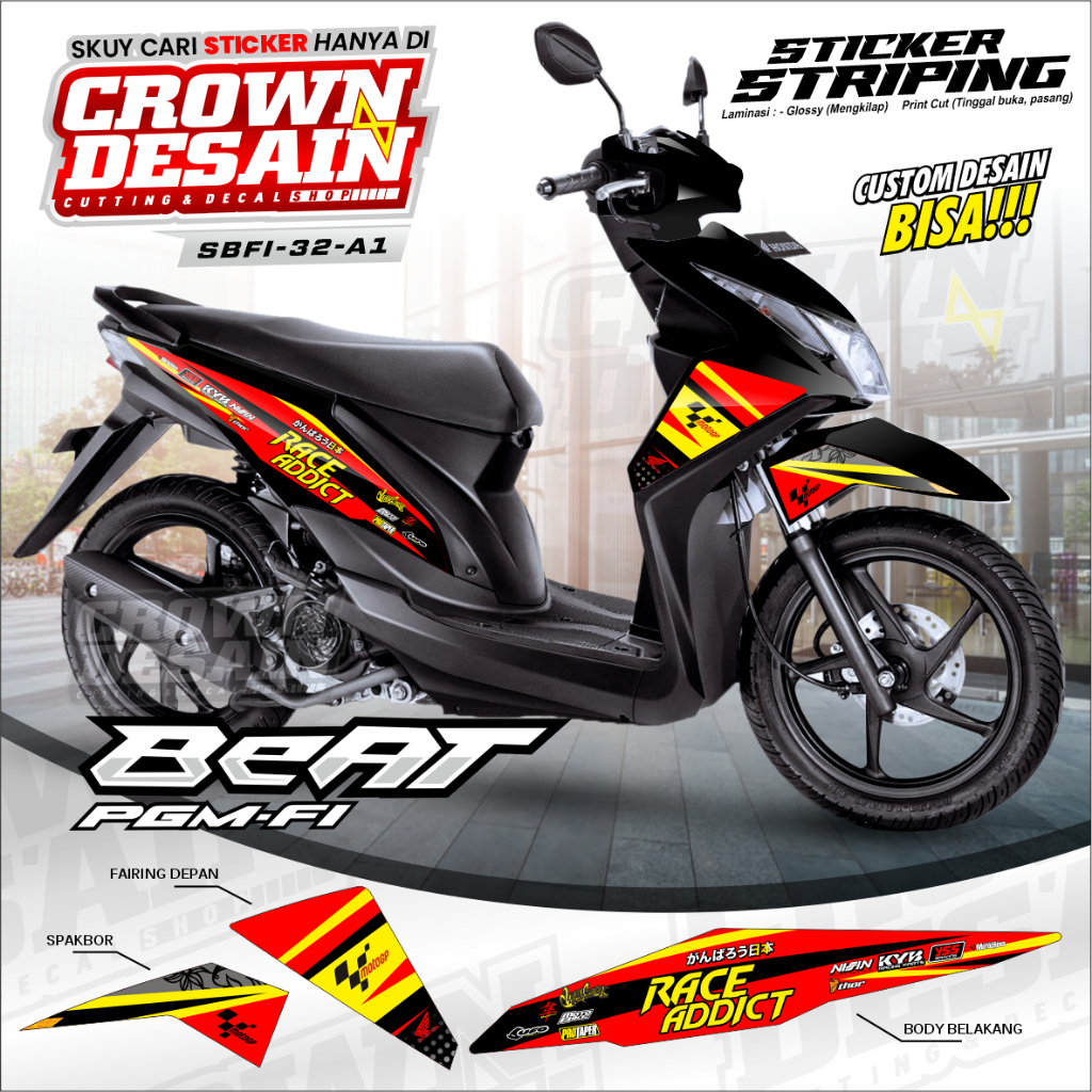 STRIPING BEAT FI - STIKER BEAT FI VARIASI - STRIPING MOTOR BEAT FI - STRIPING CUSTOM DESAIN