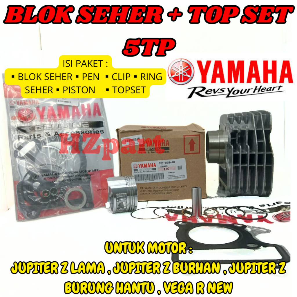 Blok Seher KODE-5TP-E1310-01 Paket Topset Komplit Asli Original YAMAHA Jupiter Z VEGA R New Asli Ori