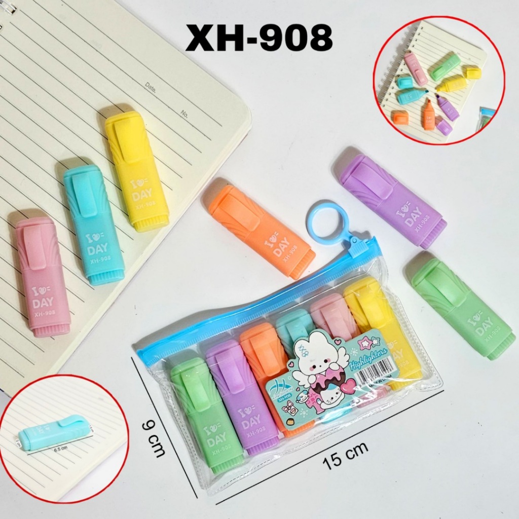 

SOS Highlighter Pen Set 6 Tipe B/Fluorescent Pen/Stabilo