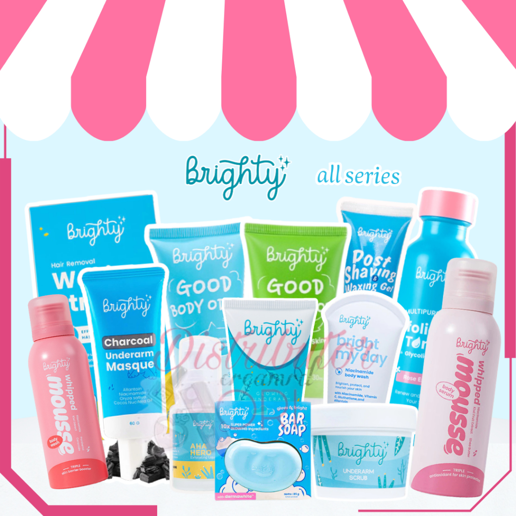 BRIGHTY SKINCARE SERES (AHA HERO EXFOLIATING LIQUID 35ML / DEO GOOD BODY ODOR 30ML / UNDERARM GLOWIN