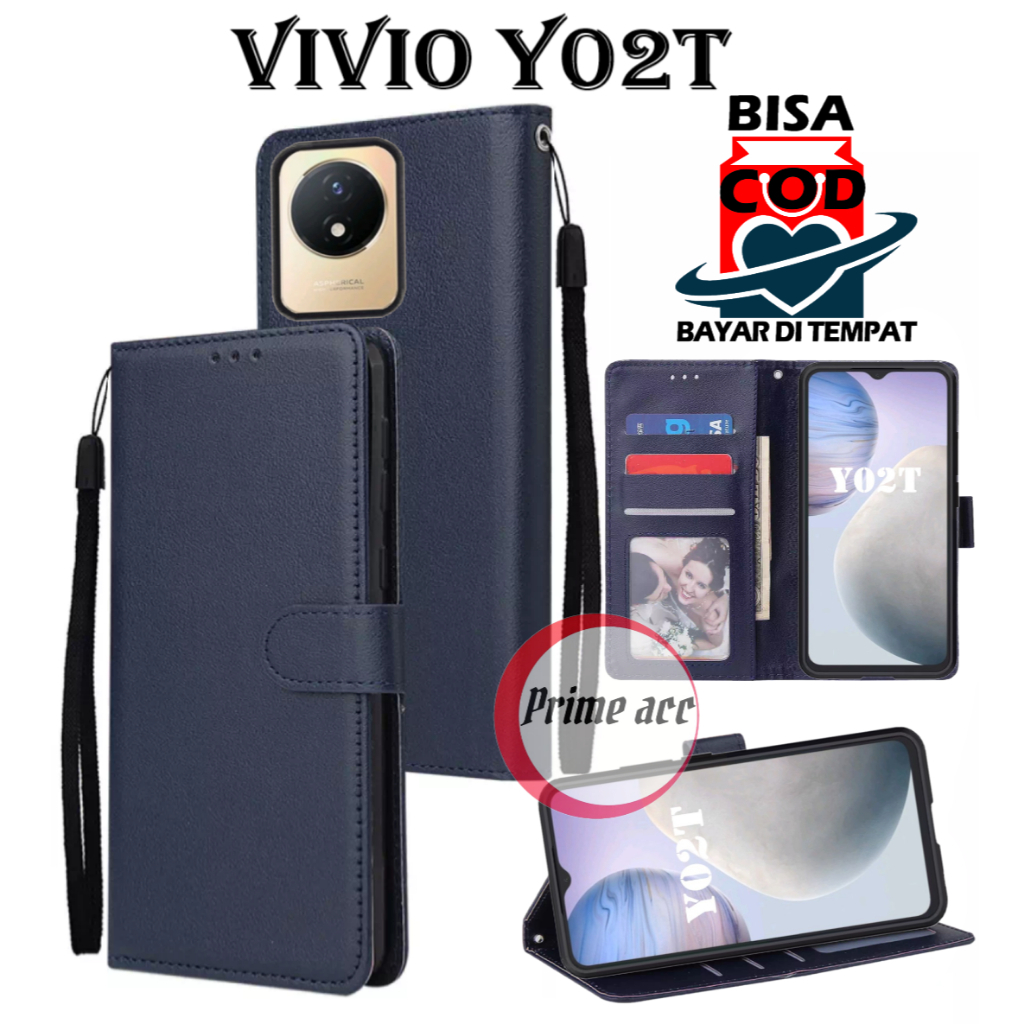 flip case leather kulit VIVO YO2T(DAPAT ANTI GORES MATTE CERAMIC