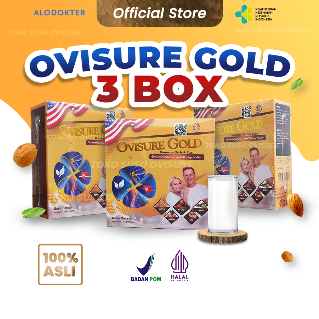 

3 BOX SUSU OVISURE GOLD SUSU USA BPOM UNTUK KESEHATAN TULANG, SENDI DAN SARAF KEJEPIT | ORIGINAL USA