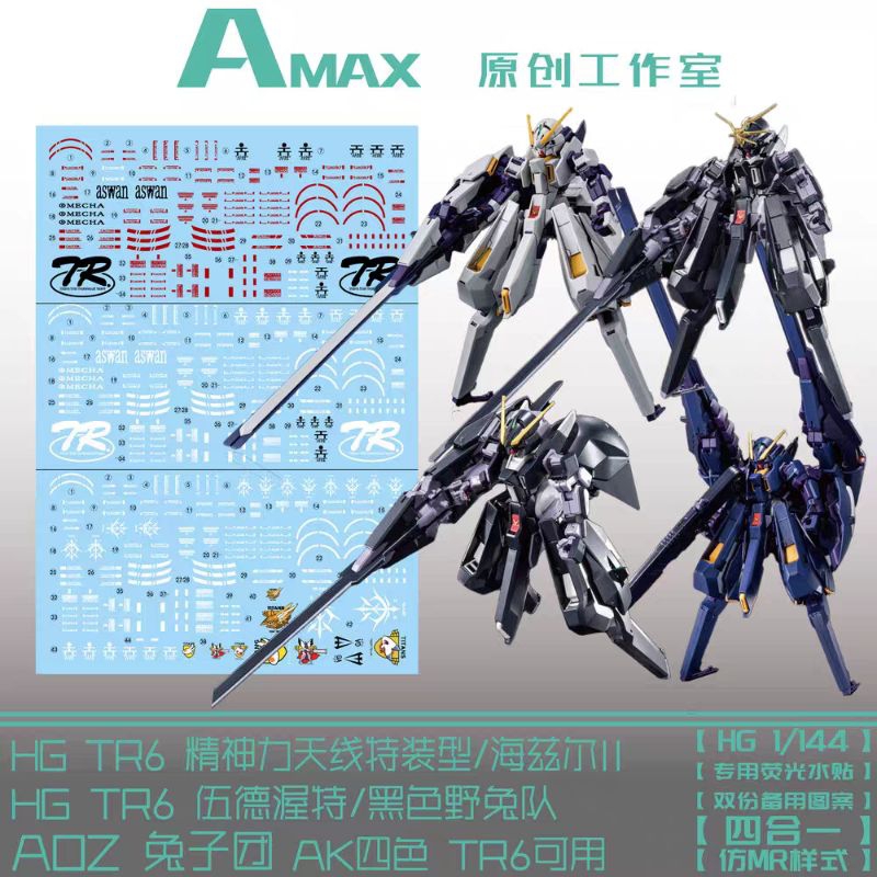 HG 1/144 TR-6 WOUNDWORT HAZEL RABBIT PSYCHO BLADE AOZ WATER DECAL AMAX DECAL