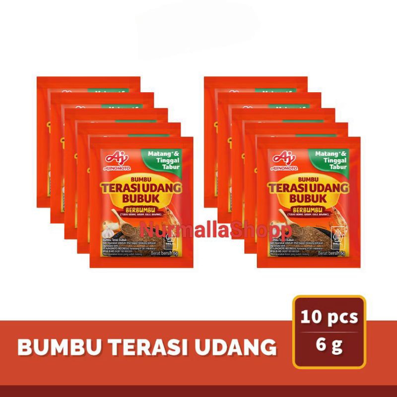 

BUMBU TERASI UDANG BUBUK BERBUMBU DAN MATANG KEMASAN 10 SACHET