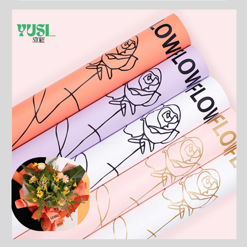 

Flower Wrapping Paper Cellophane Motif Mawar Rose Kertas Buket Bunga Mawar KB052