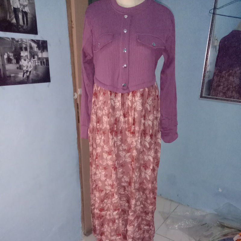 new midi dress busana muslim wanita model rompi