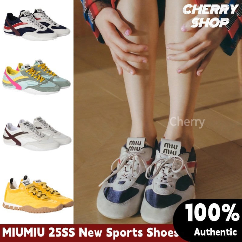 【2025】MIUMIU BELLALILY/Tyre Sneakers Sepatu Olahraga Wanita
