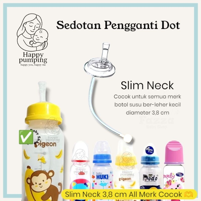 Penganti Dot/Sedotan Untuk Botol Slim Neck Leher lebar 3,8 cm/ Sedotan selang silicon pengganti dot 