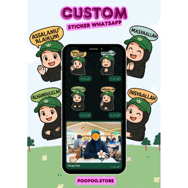 

STICKER CUSTOM WA CHIBI LUCU KARTUN