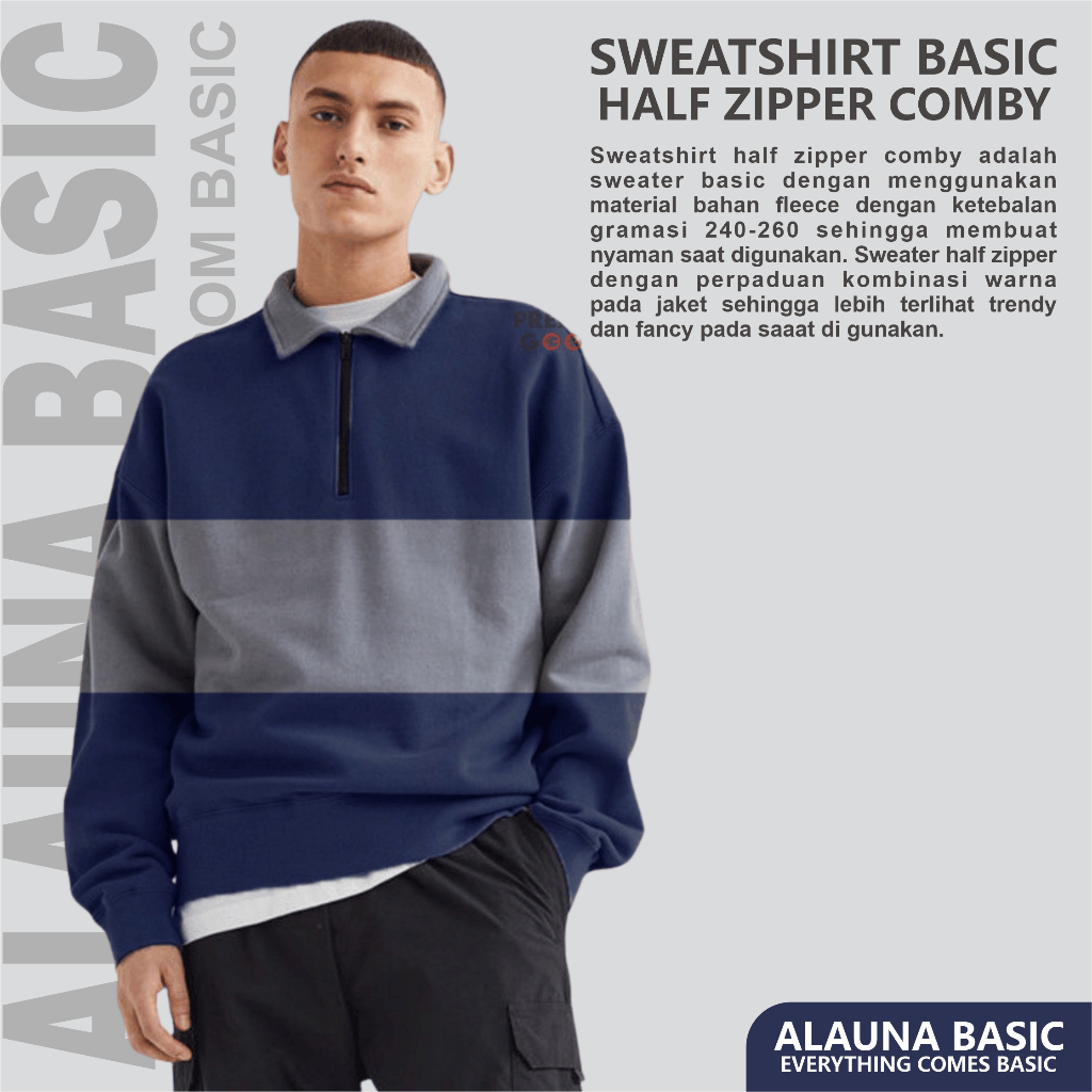 Half Zipper Pria Comby | Half Zip Sweater | Half Zipper Sweater | Sweater Half Zipper Pria