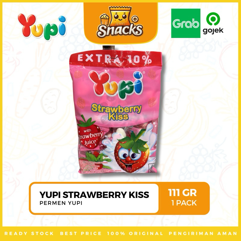 

Lav.Snacks︱Permen Yupi Strawberry Kiss 111GR - 1 PACK