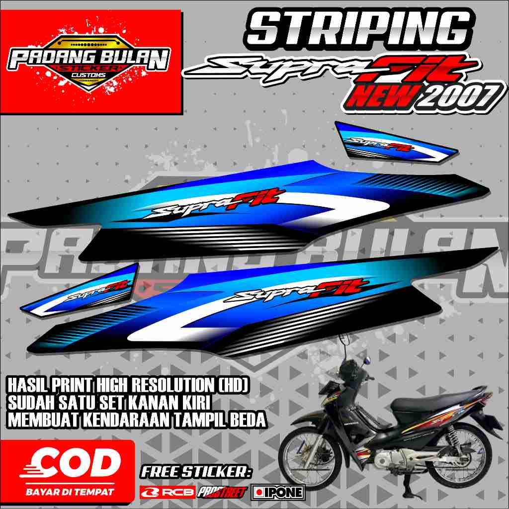 STRIPING VARIASI HONDA SUPRA FIT NEW 2007 / STIKER LIST HONDA SUPRA FIT NEW 2007 MOTIF ABSTRAK