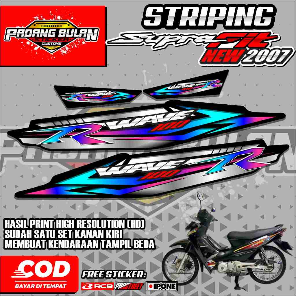 STRIPING VARIASI HONDA SUPRA FIT NEW 2007 / STIKER LIST HONDA SUPRA FIT NEW 2007 MOTIF ABSTRAK