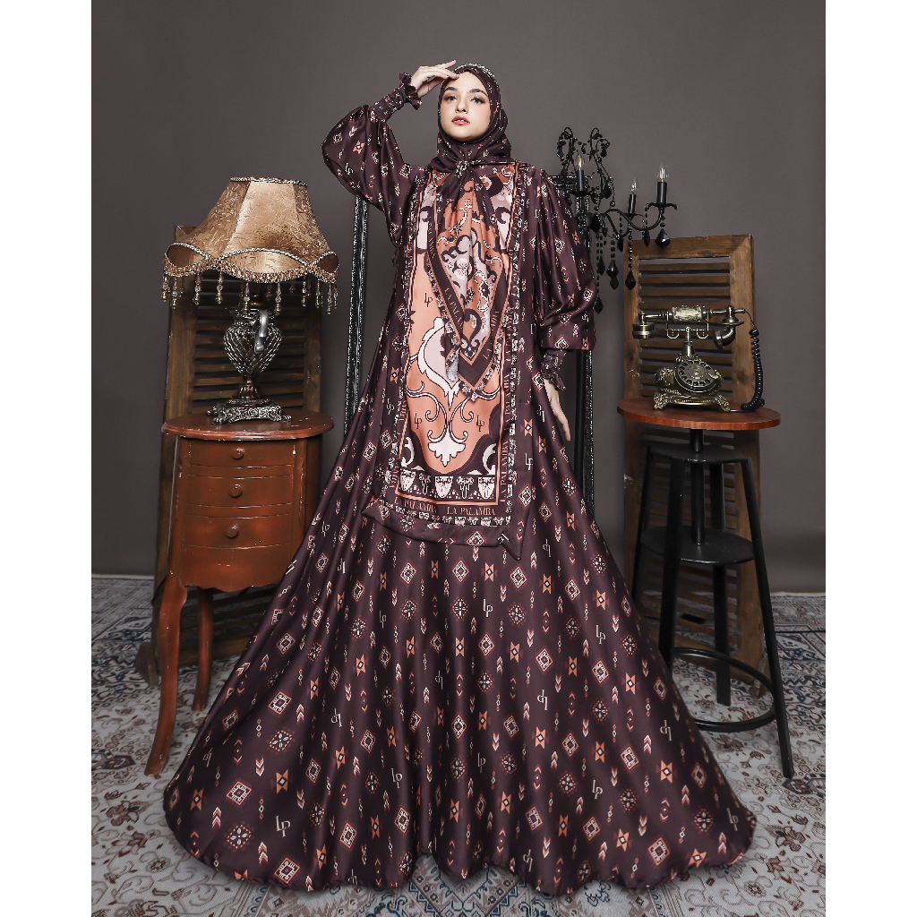 EMMA series (free scarf ) silk digital printing by La Palamba Sutra