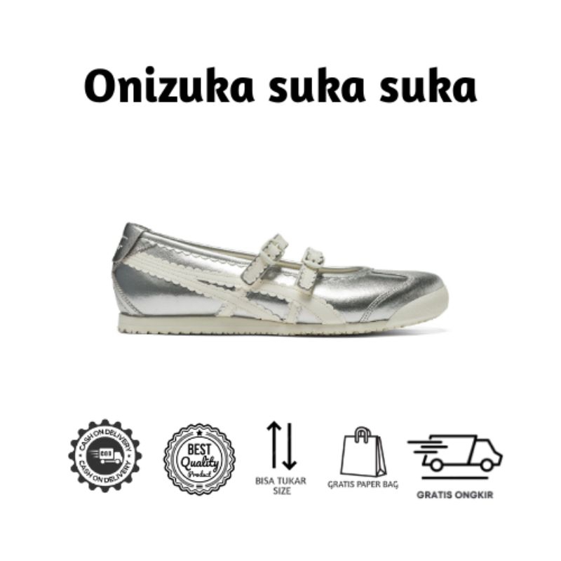 Sepatu Onitsuka Tiger Mexico Ballerina Silver/Cream