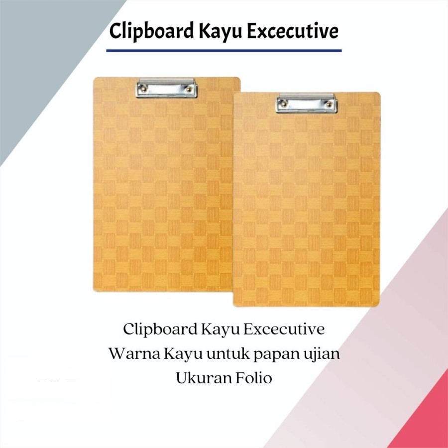 

Executive Clipboard Papan Jalan Folio F4 Motif Kayu Original (1 PCS) / Clip Board Executive Papan Ujian Papan Klip Kayu F4 Per Pcs