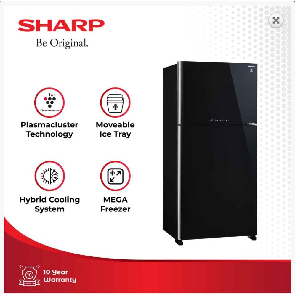 SHARP KULKAS 2 PINTU BESAR BIG 2 DOOR REFRIGERATOR SJIG963PGBK
