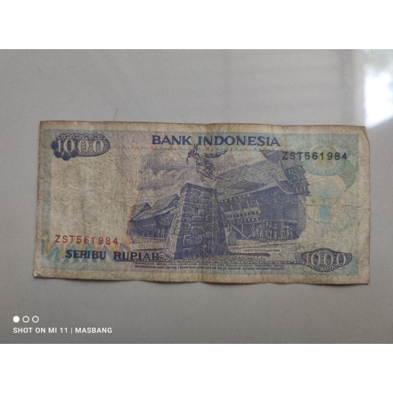 Uang Kertas 1000 Rupiah Tahun 1992
