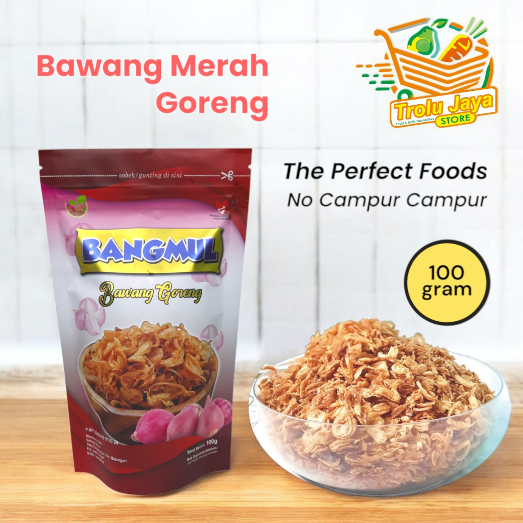 

Bawang Goreng 100gram Asli Renyah Kriuk Premium Tanpa Campuran BangMul Trolujayastore