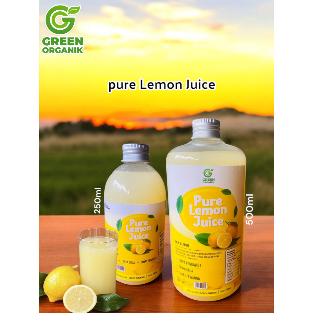 

GREEN ORGANIK Sari Lemon Murni / Minuman Diet Kaya Manfaat 250ml & 500ml & 1 Liter