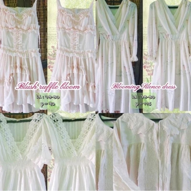 baju thrift preloved dress on jeans Y2K Cottage core fairy