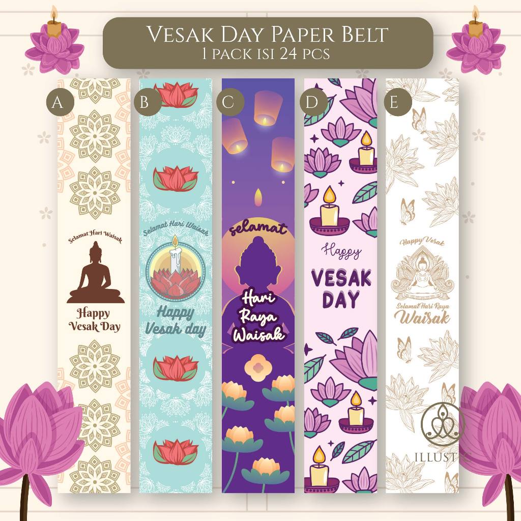 

Paperbelt Sleeve Waisak Vesak Day (isi 24 Pcs)