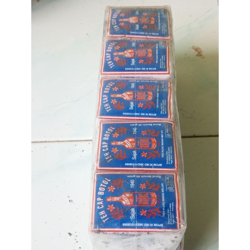 

teh tubruk cap botol biru 1 slop isi 10 pcs @40gram