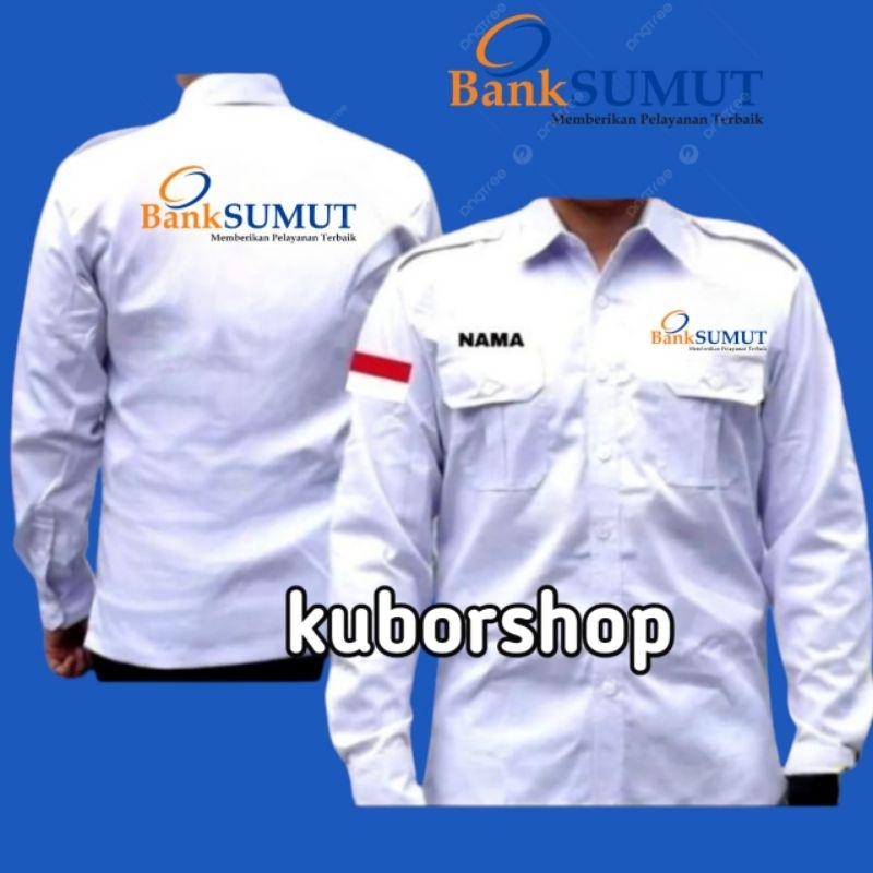 kemeja kerja bank sumut baju pdh bank sumut seragan kerja bank sumut full bordir