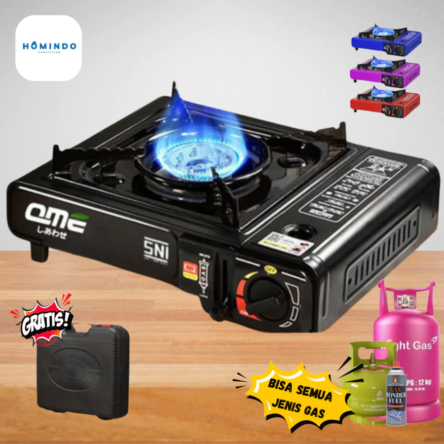 Kompor Gas Portable 2 In 1 Kompor Portable  Tungku Gas Paket Grill Portable