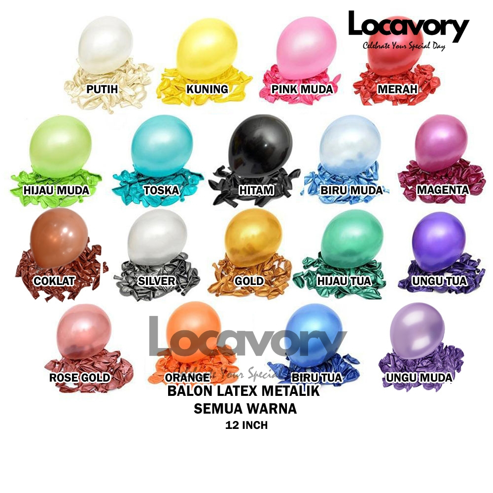 LC Balon Latex Metalik 12 inch / Balon Latex Metalik / Balon Metalik