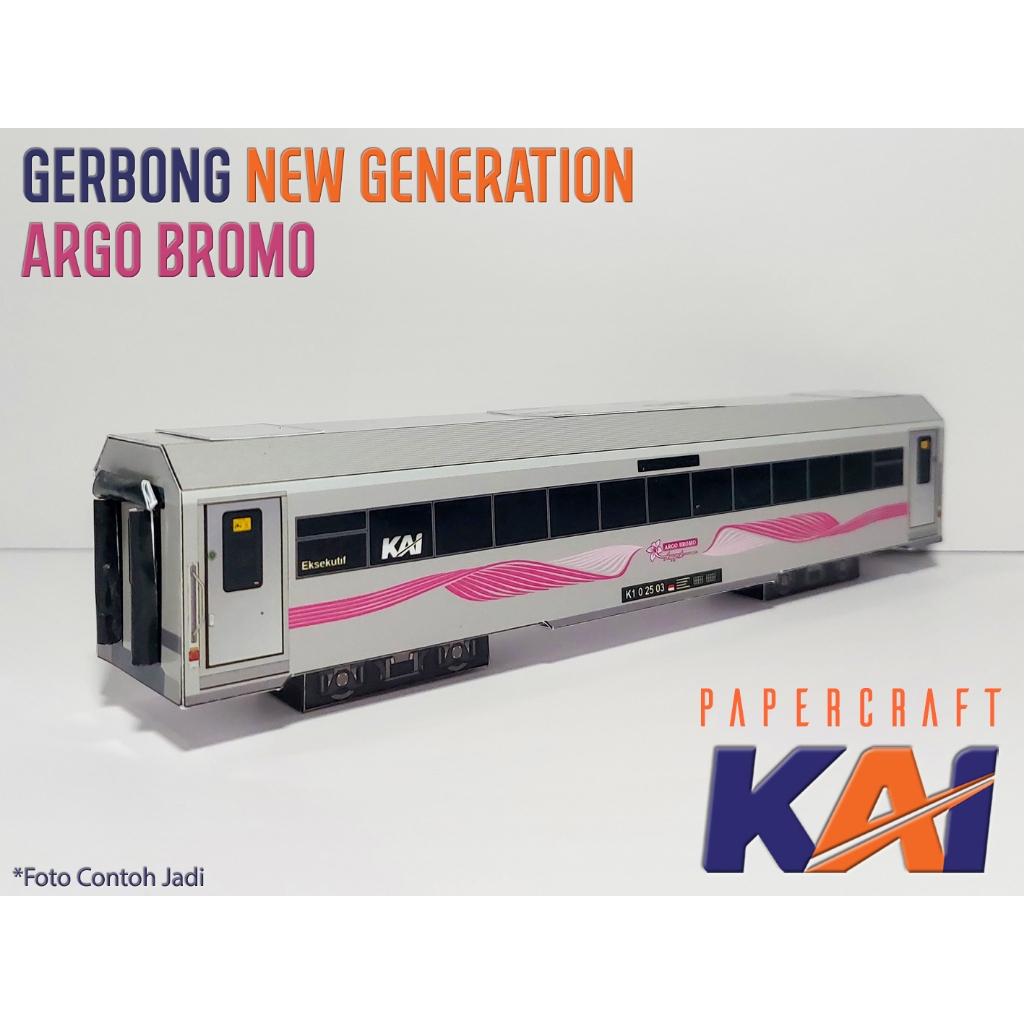 3D Papercraft Miniatur Kereta Api Indonesia KAI Gerbong New Generation Ekonomi Eksekutif Luxury Argo