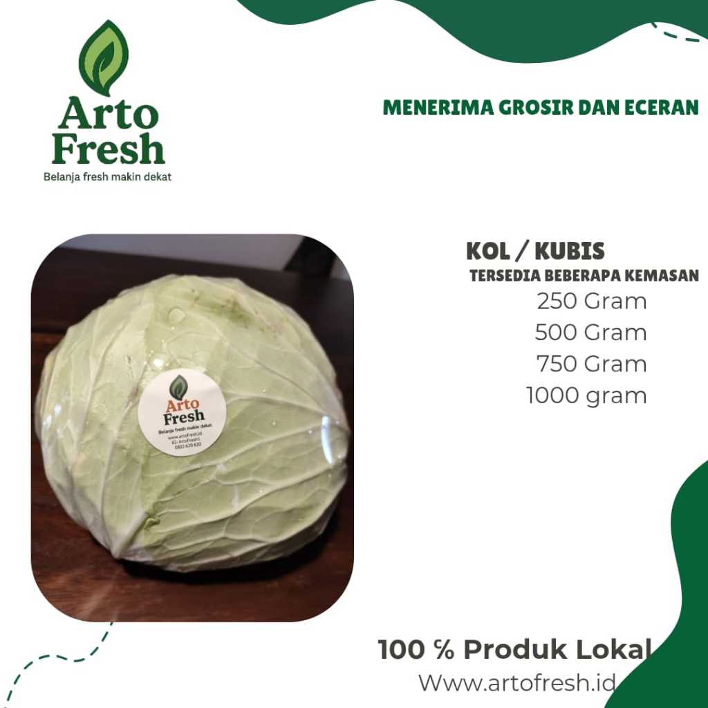 

Kol Artofresh, Kemasan 250,500,750,1000 Gram