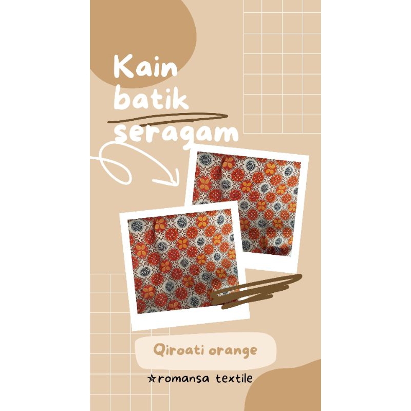 kain batik seragam qiroati oren