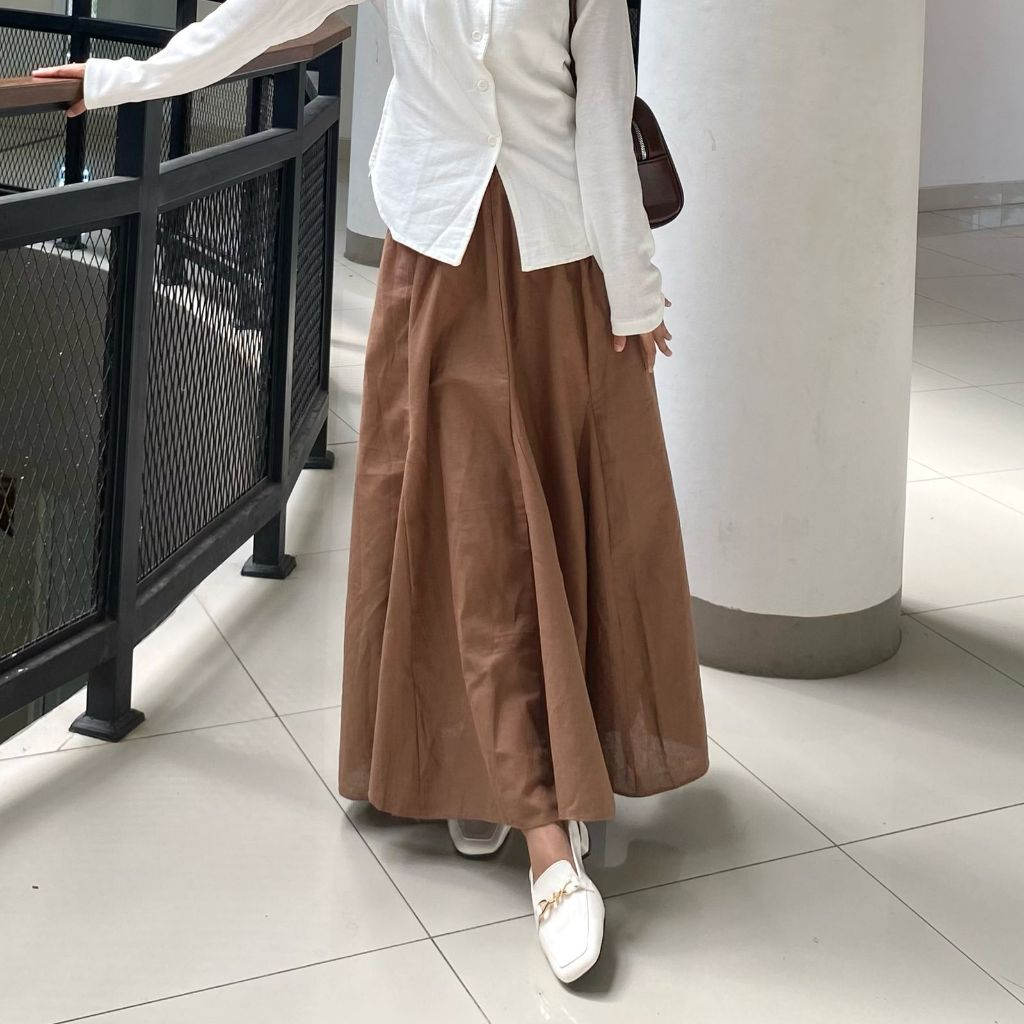 CANIA SKIRT LINEN / ROK LINEN SKIRT / ROK POLOS - ROK LINEN A SKIRT