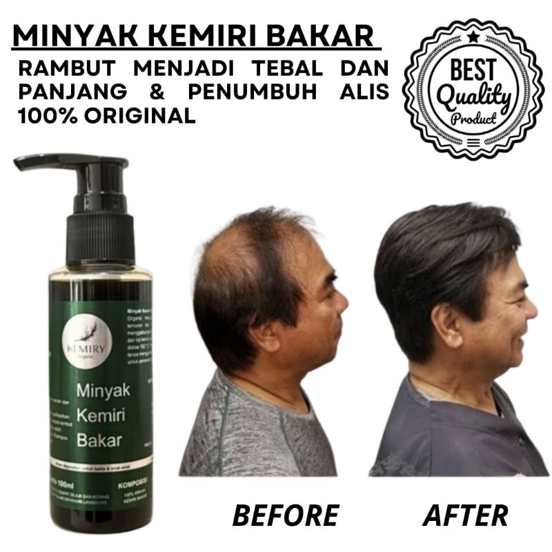 Minyak Kemiri Bakar Spray Alami Penumbuh & Penebal Penghitam Rambut - Bayi - Dewasa - Bulu - Alis Br