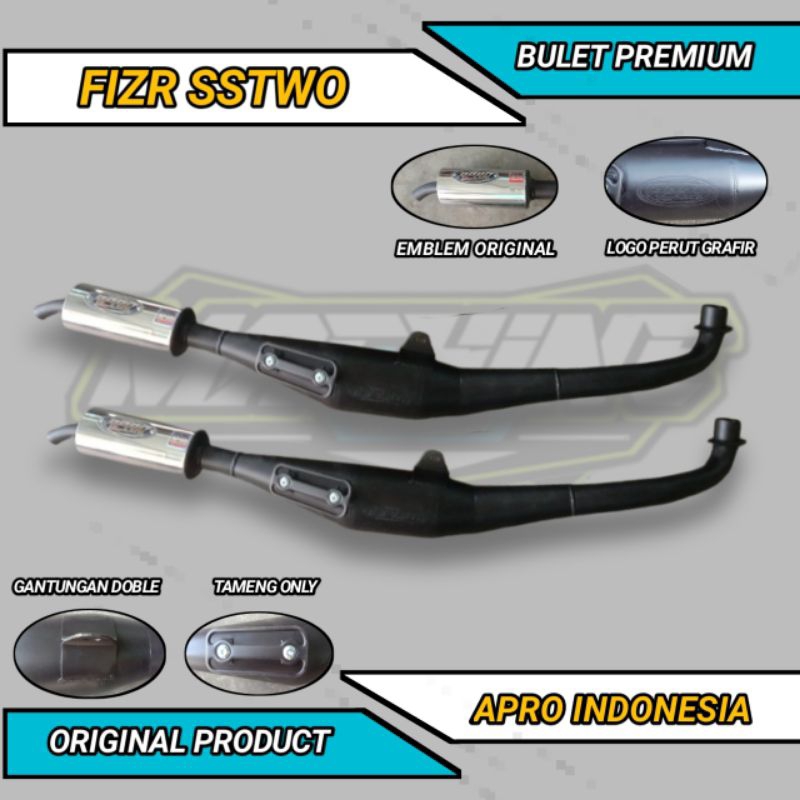 KNALPOT STANDAR RACING FIZR FIZ R BULET PREMIUM LOGO EMBOS ORIGINAL APRO INDONESIA BUKAN AHM EL9